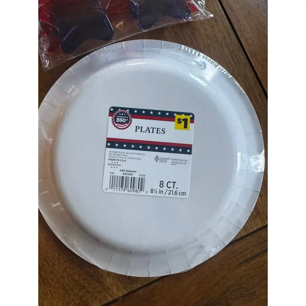 NWT Patriotic Party Supplies Lot 4th of July Cups Plates Glasses (Retail $25)